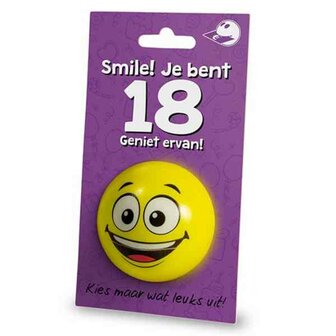 Cadeaukaart + Stressbal  18 jaar