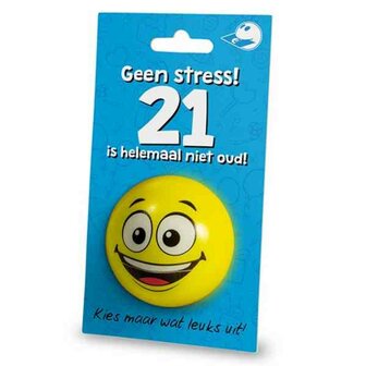 Cadeaukaart + Stressbal  21 Jaar