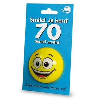 Cadeaukaart + Stressbal  70 jaar