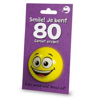 Cadeaukaart + Stressbal  80 jaar