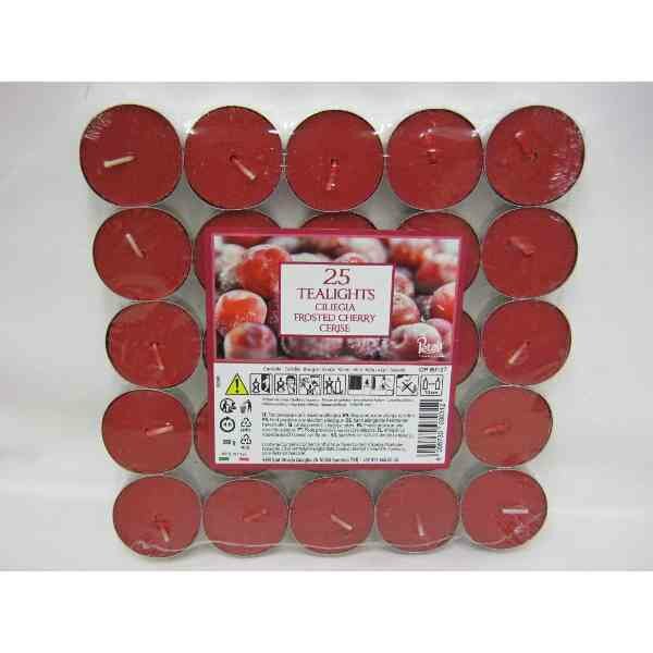 TEALIGHTS 25PCS Frosted cherry