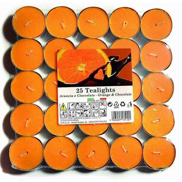 TEALIGHTS 25PCS Arancia Chocolate