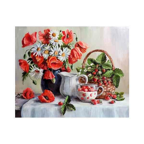 Poppies and strawberries  50x40