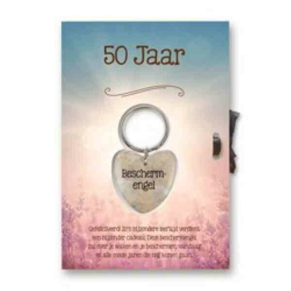 Gelukshart Sleutelhanger Giftcard 50 jaar