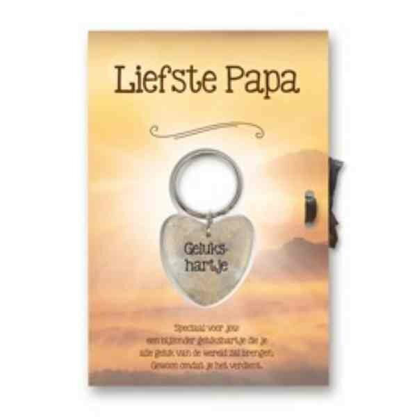 Gelukshart Sleutelhanger Giftcard Liefste Papa