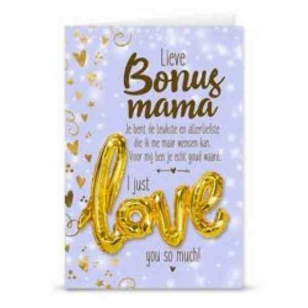 Wenskaart Love Ballon Bonus mama