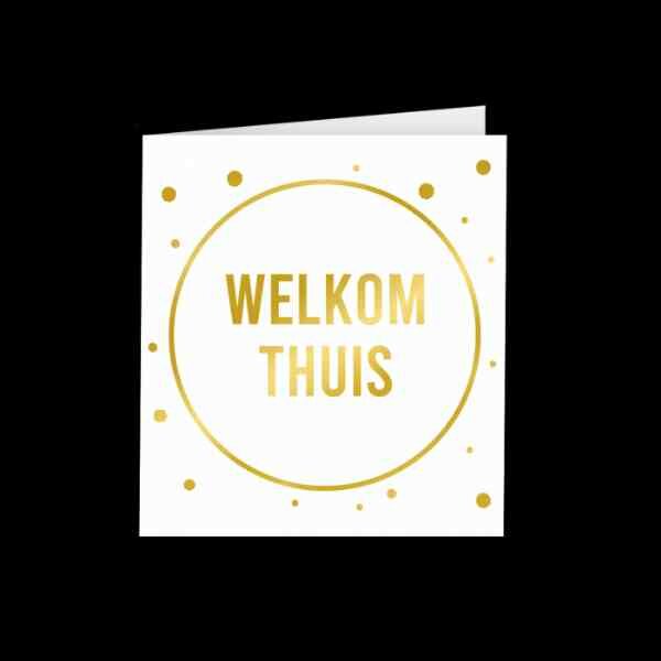 Gold White Cards Welkom Thuis