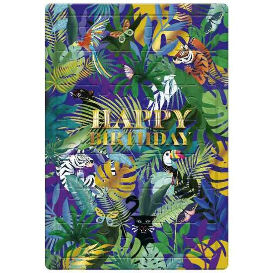 Puzzel Wenskaart  Jungle Happy Birthday