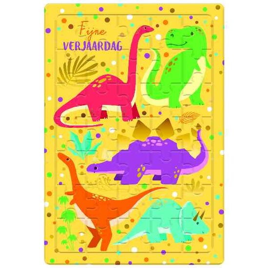 Puzzel Wenskaart Dino