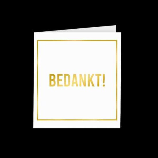 Gold White Cards Bedankt