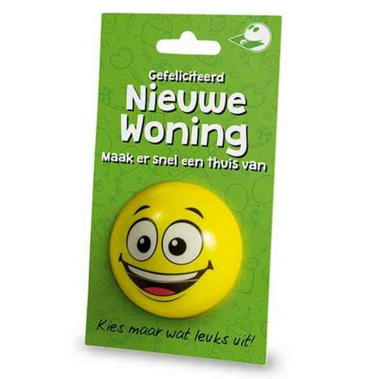 Wenskaart + Stressbal Nieuwe Woning