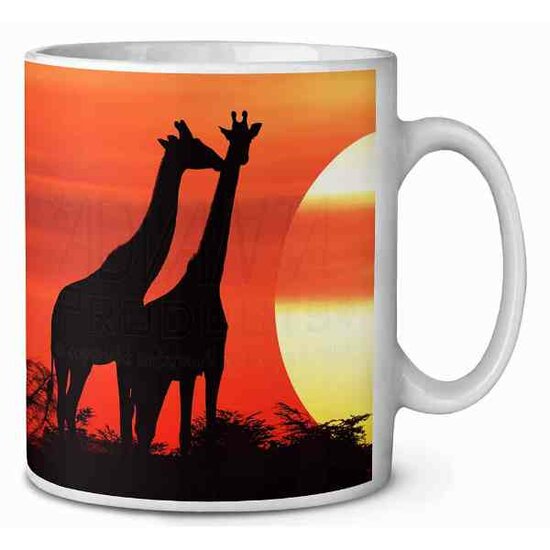 Giraffen bij zonsondergang Koffie-thee mok