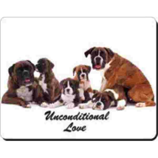 Boxer Familie unconditional Love Muismat